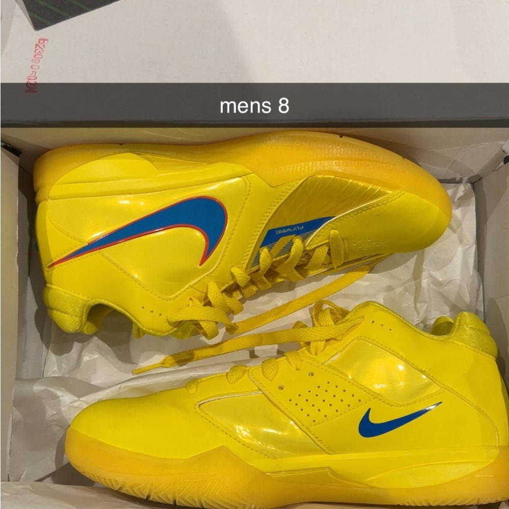 Nike Bright Yellow Sneakers with Blue Swoosh